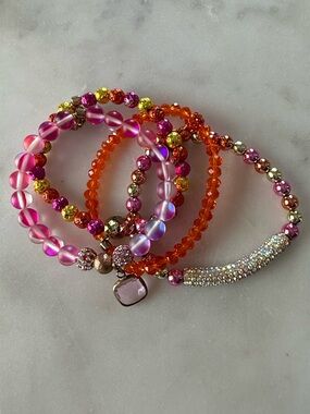 Erimish Pink & Orange Bracelet Set